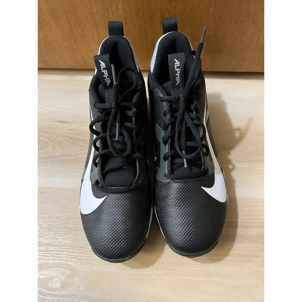 NWOT Nike Alpha Menace‎ 4 Shark Black White Size 8.5 FN0028-001 Football Cleats